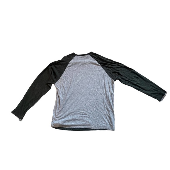 Men XL Vince Double Layer Baseball Crew Long Slv Shirt Top Pima Cotton Gray - Picture 3 of 6